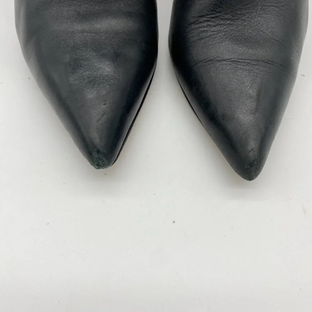 Sam Edelman Karen Black Leather Pointed Boots 7 - Picture 2 of 8